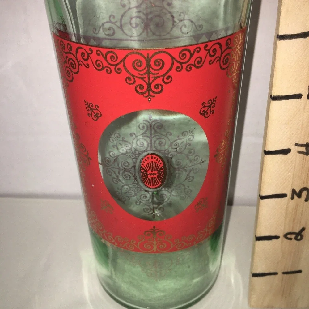 Vintage Glass Green Old Fitzgerald Decanter Bottle  1960's  Vintage‎